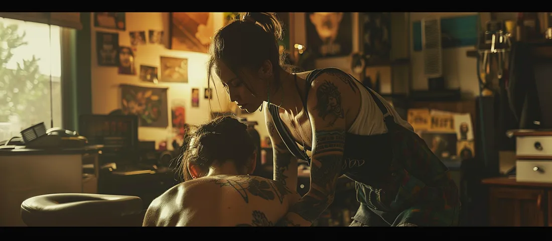 Tatoueurs travaillant en 3D